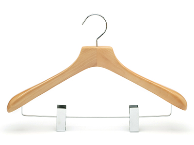 Boutique Wood Coat Hanger with Logo for Clothes Clothing Hanger