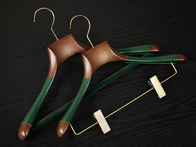 High Quality Wooden Clothing Hangers Custom Coat Leather wooden hanger