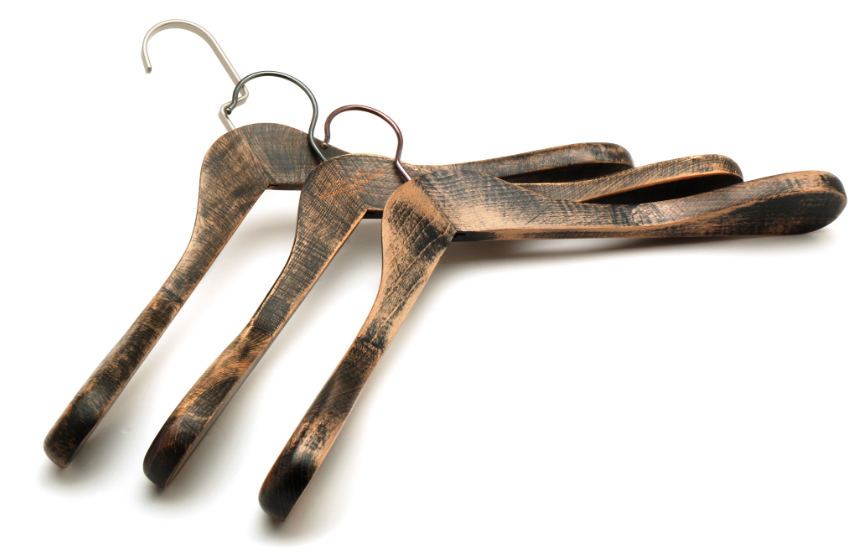  wooden crafted dark vintage hangers