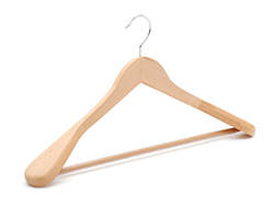  Luxury Extra-Wide Rounded Shoulders Wood Suit Hanger with Rib Bar