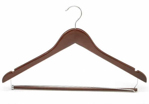  Dark Wood Garment Hanger with Locking Bar