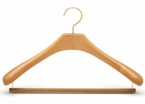   Luxury Wooden Suit Hanger with Drop Velvet Trouser Bar