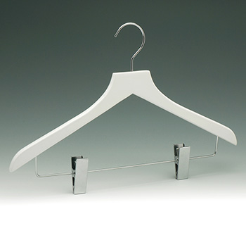  Cut Head White Wooden Work Clothes Hanger