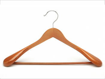  wider shoulders cherry color wooden men suit hanger with bar