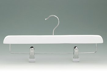  Wood White Bottom Hanger with PVC Dipping Clamps