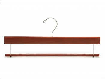 Mahogany Wood Trouser Hanger with Non-slip Bar