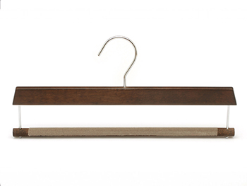   Antique Wooden Trouser Bar Hanger with Flocked Bar