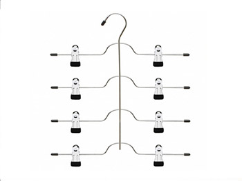  4 Tier multi trouser metal hangers with clips