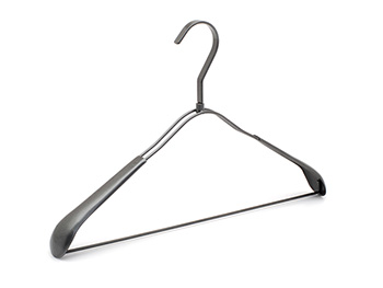  custom wide shoulder black metal coat hanger