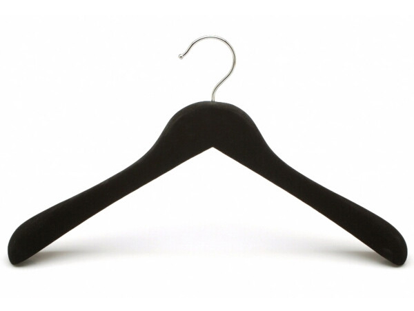 Slim-Line Wide Shoulder Coat Hanger-Black - Plastic Hangers