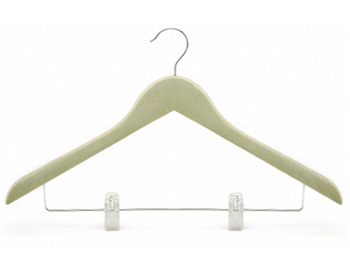  green velvet clothes hanger with clips