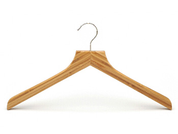  Flat head bamboo textile hanger for top