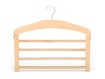  4 bars Wooden Rack Multi Pants Hangers