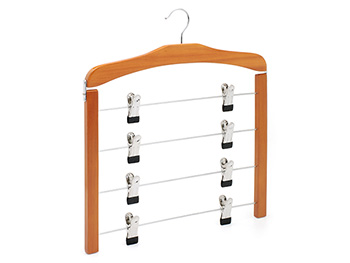  4-Tier Save Space Wooden Pants/Towel Clip Hanger