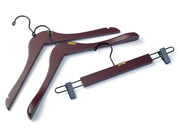 Matt Mohogany Wooden Clothes Hangers Set of 3