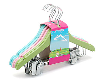  Fun Coloured Kid's Wooden Suit Hanger with Clips