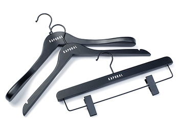 Smooth Finish Matt Black Wooden Clothes Hangers