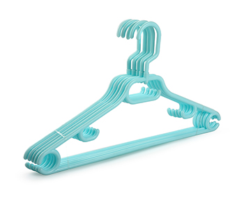   Heavyweight Plastic Swivel Hangers with Dress Notch in Light Blue