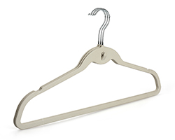  Lightweight Slim Space Save Seamless Milk-White ABS Plastic Clothes Hangers with Cascading Hooks