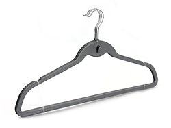  Lightweight Slim Space Save Seamless Grey ABS Plastic Clothes Hangers with Cascading Hooks