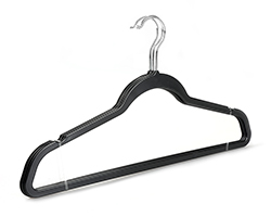 Black Smooth Surface Plastic Wet and Dry Clothes Hangers