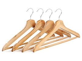  IKEA Style Non Slip Notches Shoulder B Grade Natrual Color Wooden Clothes Hangers Wood