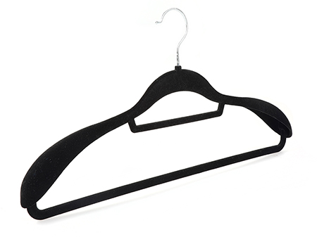  Non-Slip Extra Wide Black Velvet Coat Hanger with Pant Bar