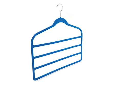  Slim-Line Multi Blue Velvet 4-Tier Pant Hanger