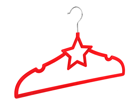  Red Velvet Clothes Hanger with Five-pointed Star Shape