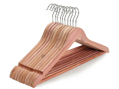 Aromatic Moth Repellent Wooden Suit Red Cedar Hangers