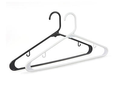  Retail Garment Usage Anti-Slip Black White Plastic Hanger for Cloths