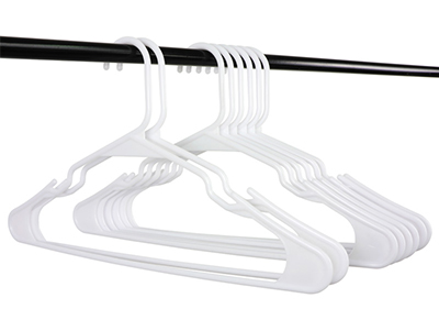  Standard Adult Non Slip Plastic Clothes Dress Shirt Hanger White 