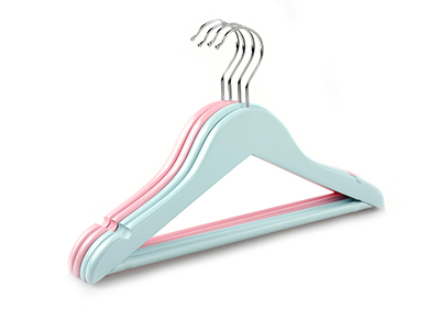  Chrome metal hook baby children wood clothes hangers wholesale for cloths