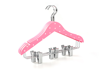  Wooden Craft Kids Baby Clothing Hangers with Pants Clips 