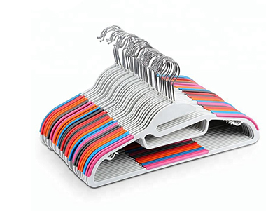  Adjustable Recycle Colored Organizer Non-Slip Pads Plastic Shirt Hangers for Clothes