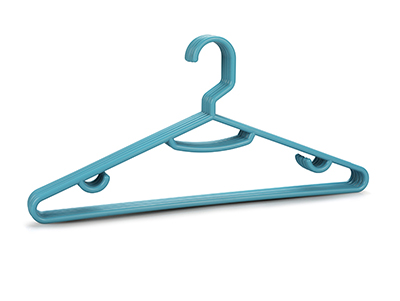  Thick Tubular Adult Flat Blue Colored Plastic Clothes Hanger