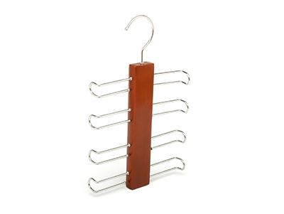  Cherry Wood Metal Bar Scarf Hanger 