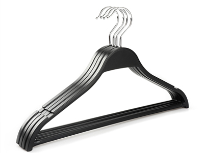  Popular Cheap Non Slip Recycled Laminated Black Plastic Shirt Suit Hanger 