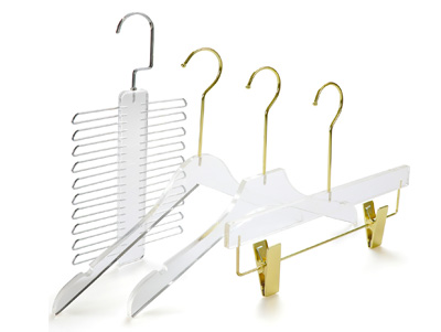  Clear and Gold Acrylic Hanger Transparent Clothing Hangers Standard