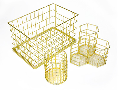  Gold Organizer Metal Wire Storage Basket