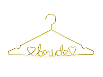  Custom Personalized Gold Metal Wedding Bridal Hanger