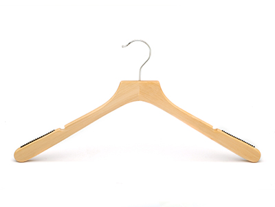  Flat Head Wooden Top Hanger With Anti-Slip Shoulder