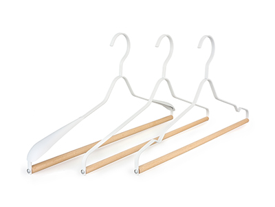 Heavy Duty White Matt Appearance Clothes Metal Wood Hangers