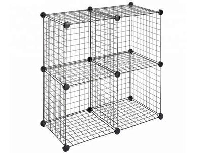 Stackable Interlocking Metal Wire Grid Closet Organizer Storage Cubes System