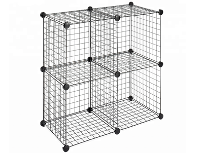  Stackable Interlocking Metal Wire Grid Closet Organizer Storage Cubes System