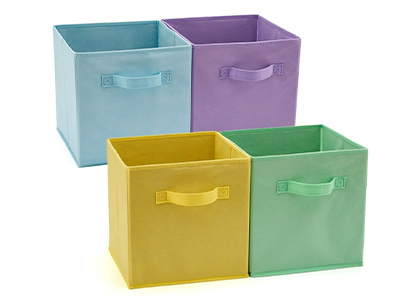  Set of 4 Storage Boxes Fabric Bins Baskets