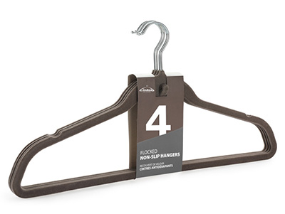 Ultra Thin Space Saver Coat Plastic Velvet Hanger with Swivel Hooks