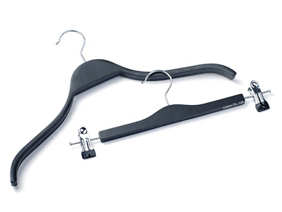 Black Laminated Adult Garment Clothes Hanger