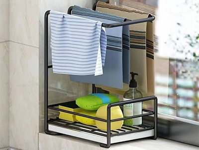 Metal Sink Sponge Brush Soap Storage Holders Racks