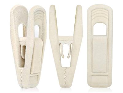 Beige Non-Slip Velvet Hanger Clips for Velvet Hangers